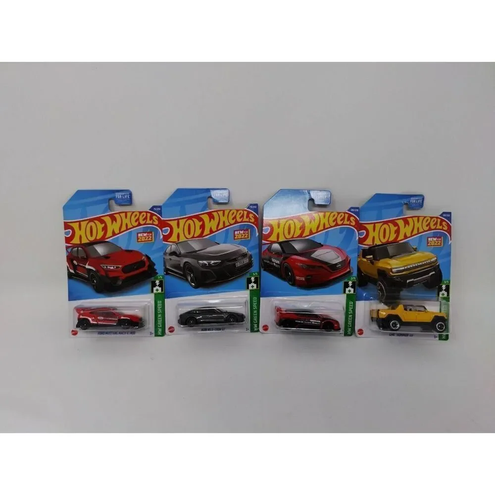 Hot Wheels Green Speed Lot of 4 Includes Hummer Nissan Leaf Ford Mustang Audi